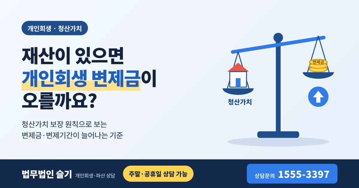개인회생 청산가치 때문에 변제금이 오를까? 재산이 있을 때 변제금·변제기간이 늘어나는 기준